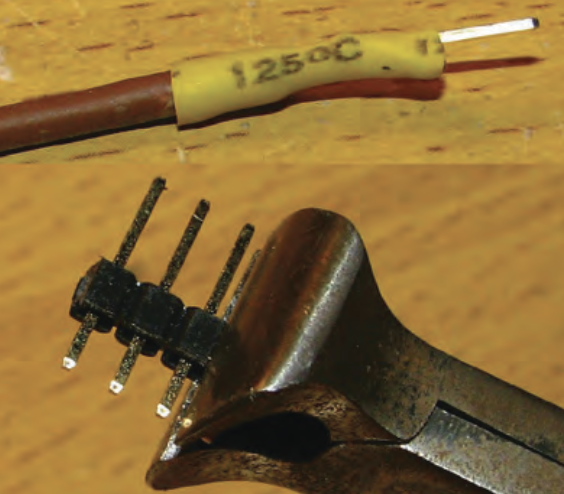 Header pins make solid lead.