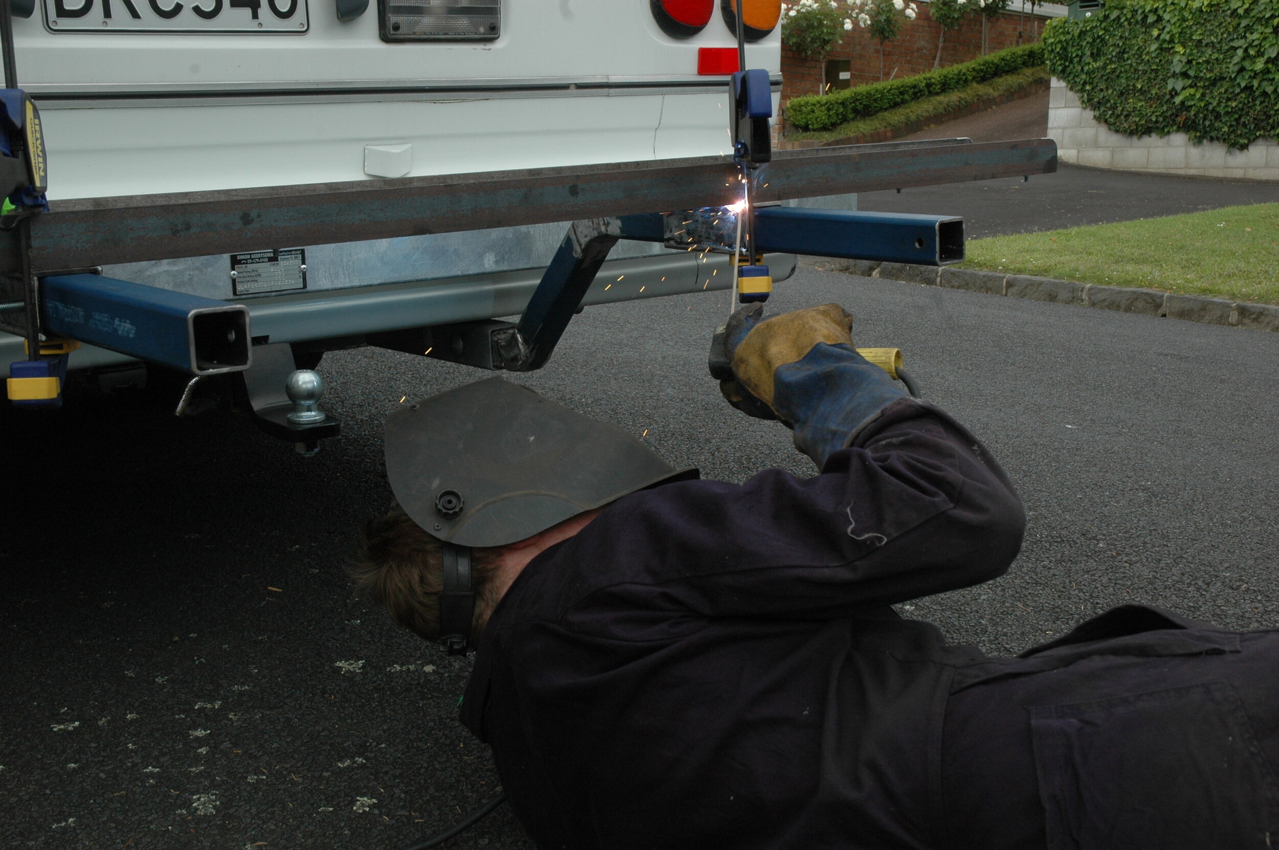 Welding up carrier arm and scooter rail