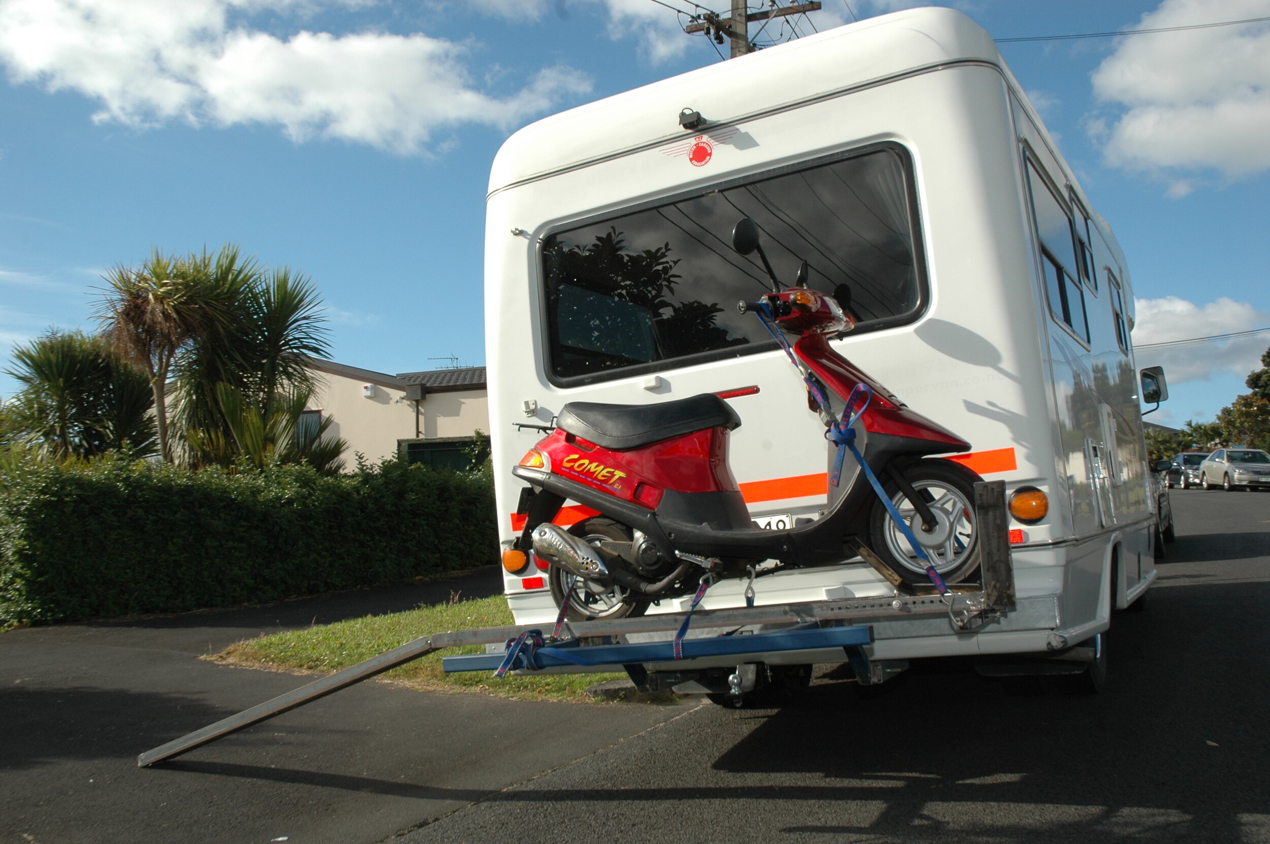 Scooter tied down