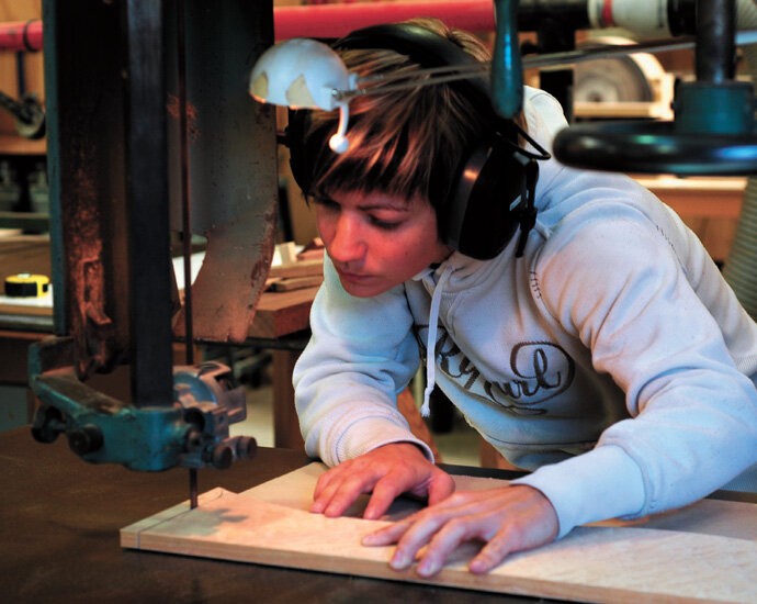 Cutting the doors.