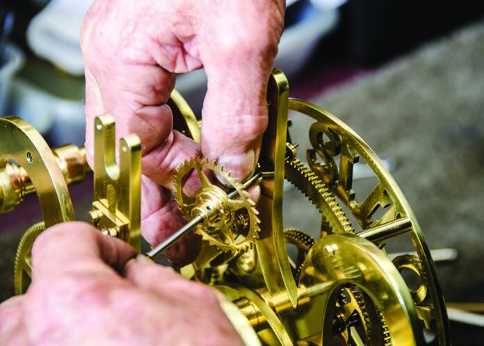 Fitting the escape wheel and pinion
