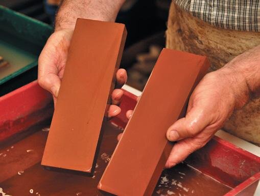 Clean, flattened coarse stones