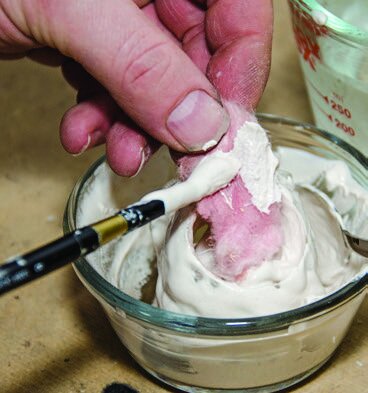 Adding fibreglass as a medium for filling the hole