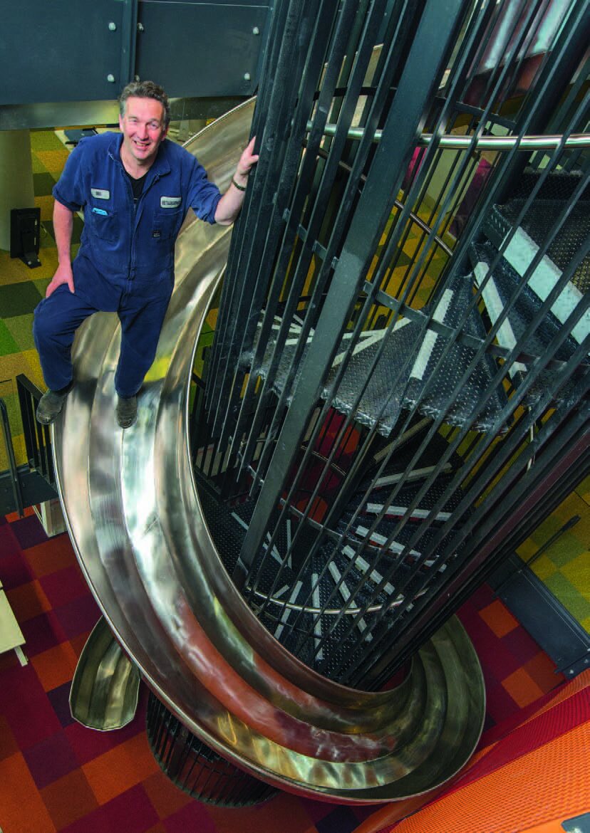 Bill Martel on the Trade Me office slide