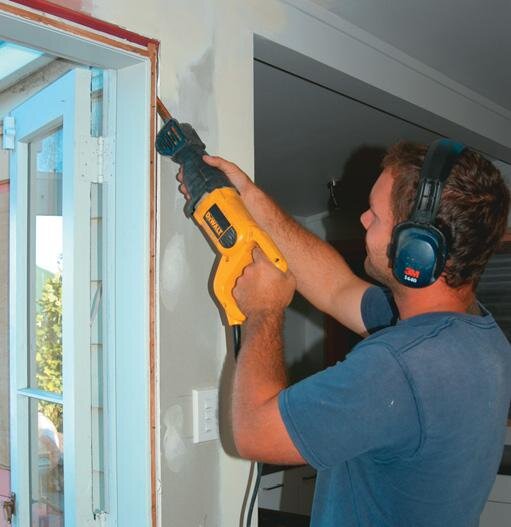 Sabre saw cuts nails inside...