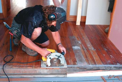 Cut floorboards to bearer